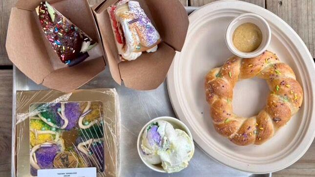 Try dozens of different king cake by the slice at a roving party at New Orleans bars